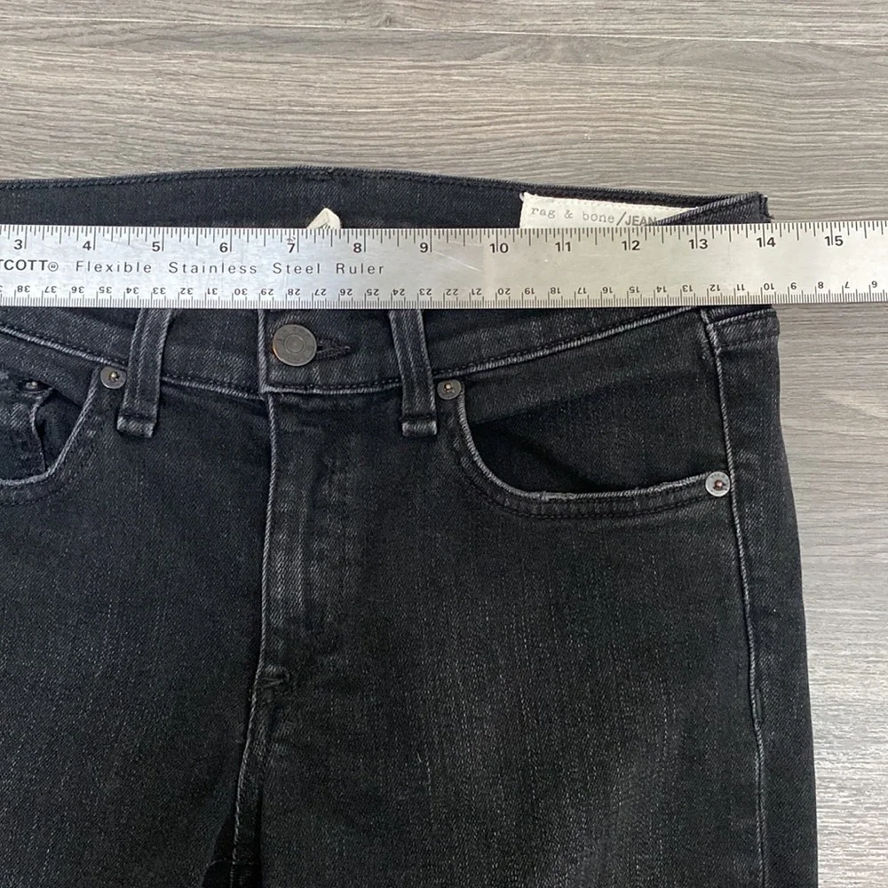 rag & bone Black High-Rise Distressed Skinny Jeans - Picture 5 of 16